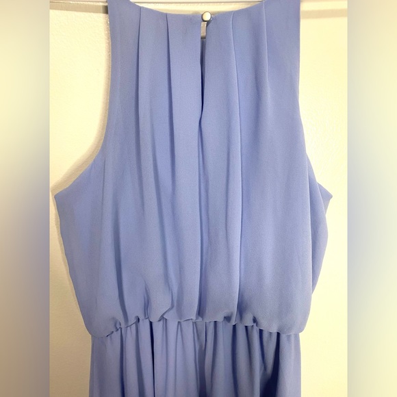 Francesca’s Blue Rain Halter Sheath Mini Dress Periwinkle Size Medium - Picture 4 of 7